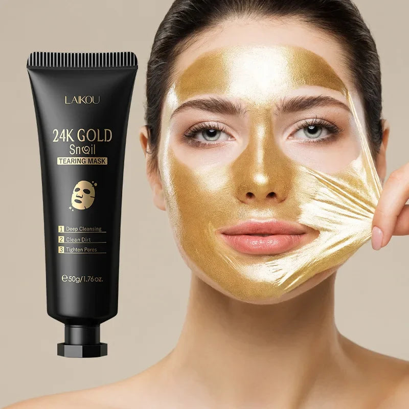 24K Gold Snail Tearing Mask