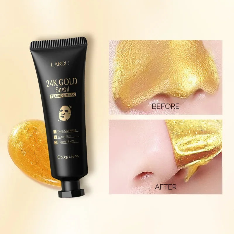 24K Gold Snail Tearing Mask