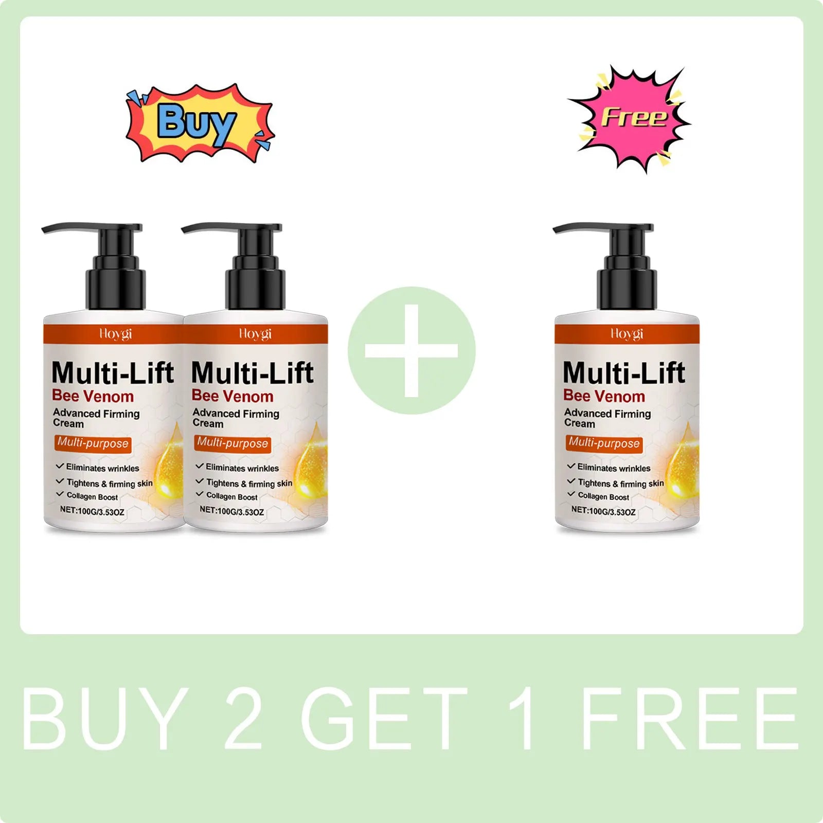 Hoygi Multi-Lift Bee Venom Body Cream jar — firming, lifting, hydrating body cream