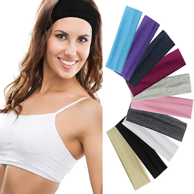 Non-Slip Yoga Headband Set — 6 colorful sweat-wicking headbands with silicone grip