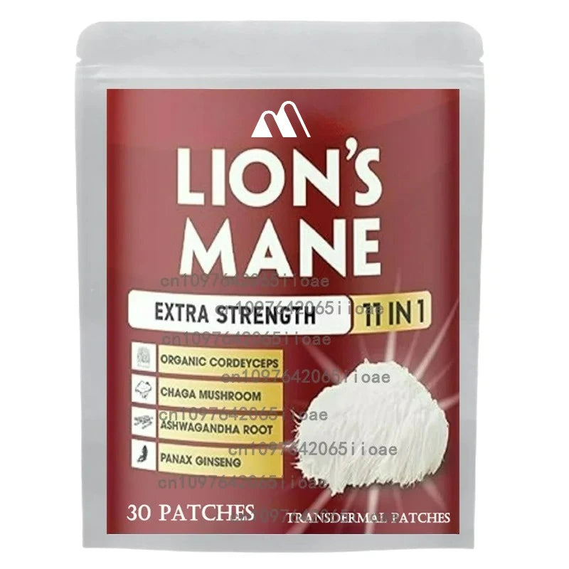 Lions Mane Patches – Extra Strength 11-in-1 Transdermal Brain Booster with natural nootropic support.