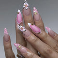 Luxury Floral Press On Nails featuring elegant floral designs and a resin gel finish for a polished look.