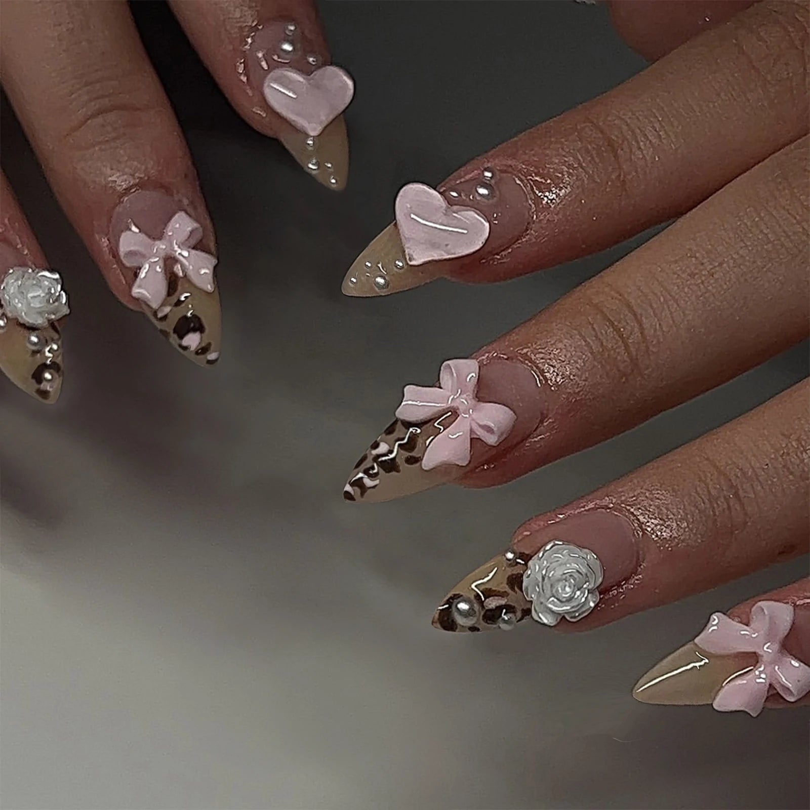 Luxury Floral Press On Nails featuring elegant floral designs and a resin gel finish for a polished look.